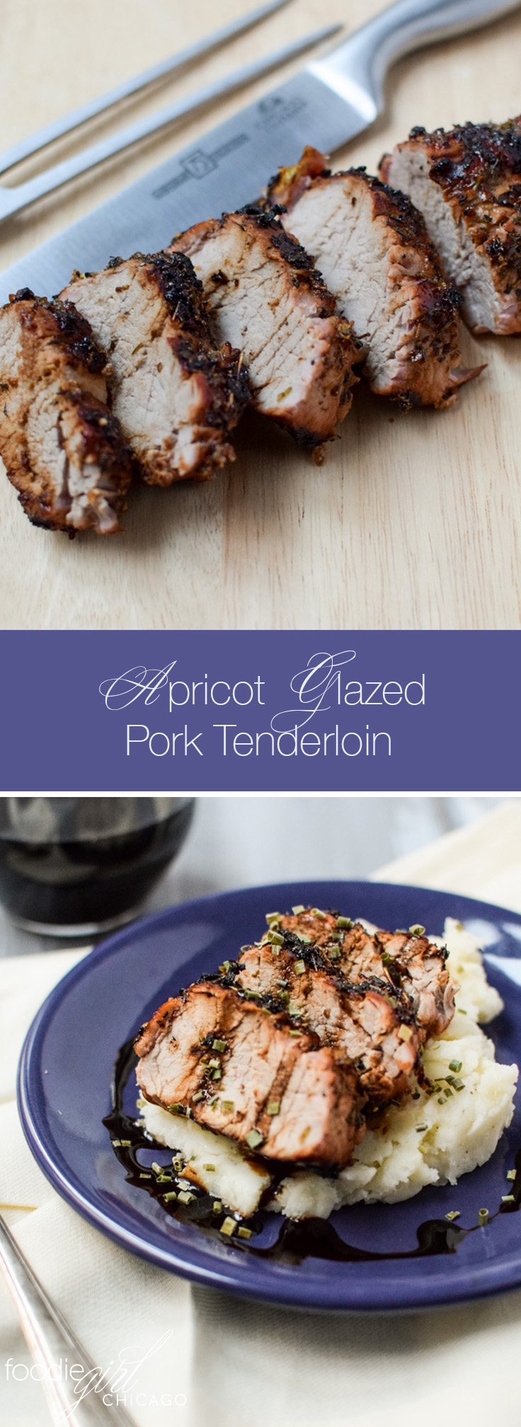 This apricot glazed pork tenderloin is grilled to give it a nice crisp on the outside while keeping it juicy and tender on the inside.
