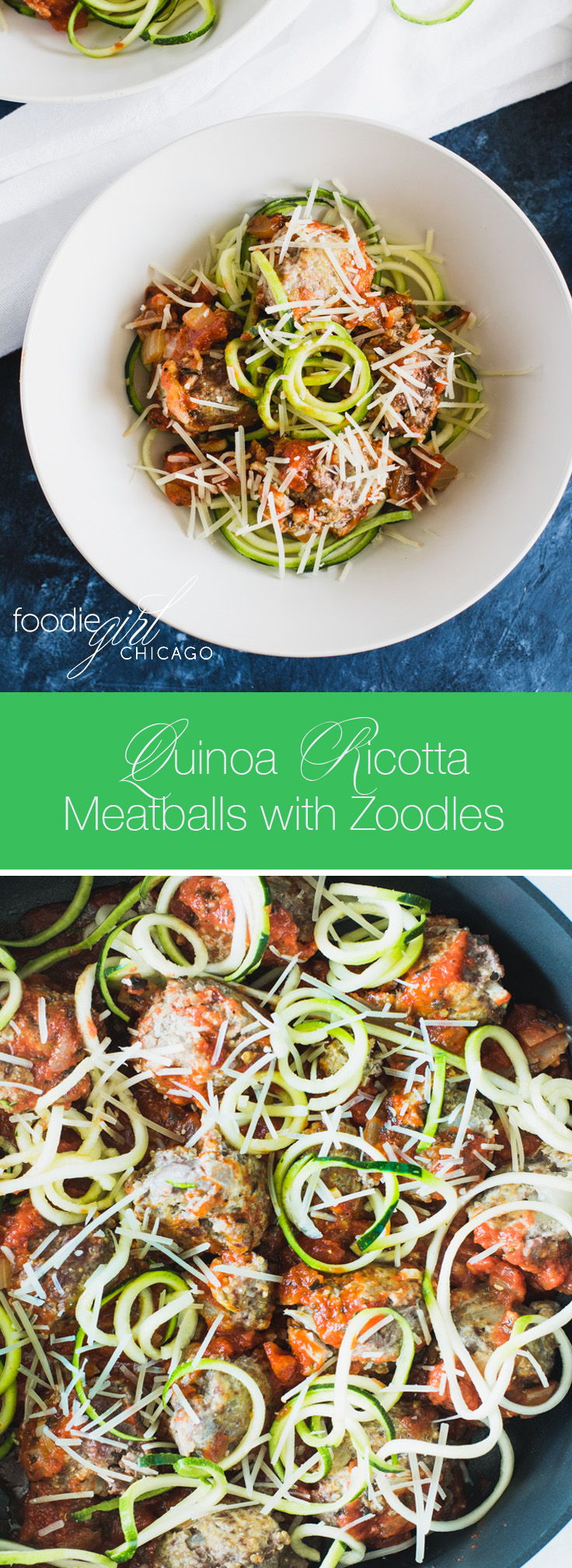 Quinoa Ricotta Meatballs with Zoodles