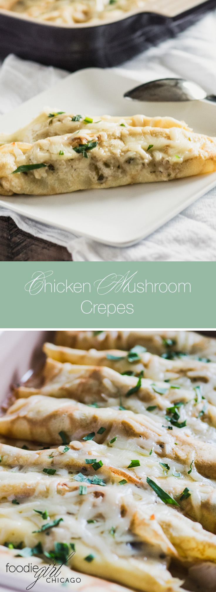 Creamy Chicken Mushroom Crepes