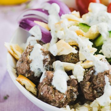 Lamb Meatball Gyro Bowls