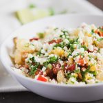 This Mexican Street Corn Pasta salad is packed with flavor from the grilled corn and tangy lime dressing.