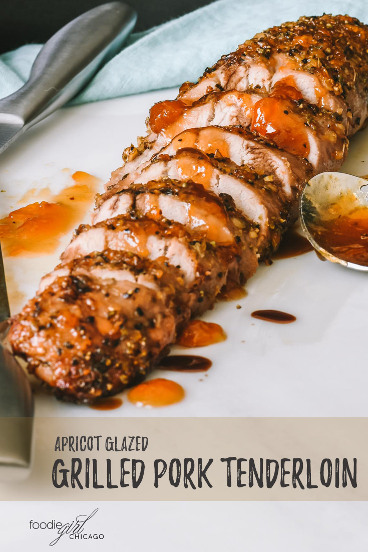 Grilled pork tenderloin with apricot glaze 