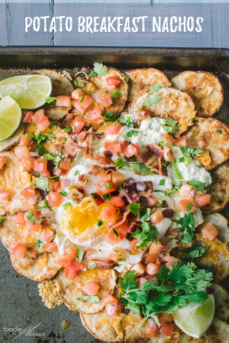 Potato rounds topped with avocado, bacon and an egg