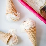 Three melting salted caramel ice cream cones