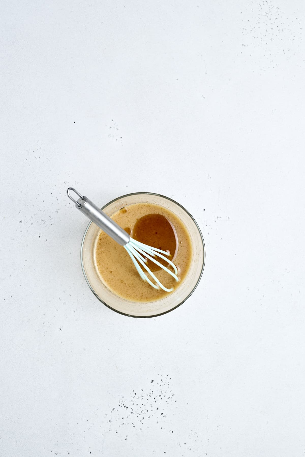 Ingredients for miso sauce in a small glass bowl
