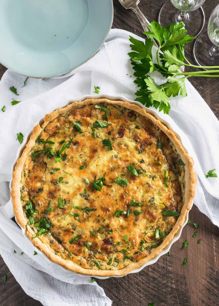 Overhead shot of the whole quiche