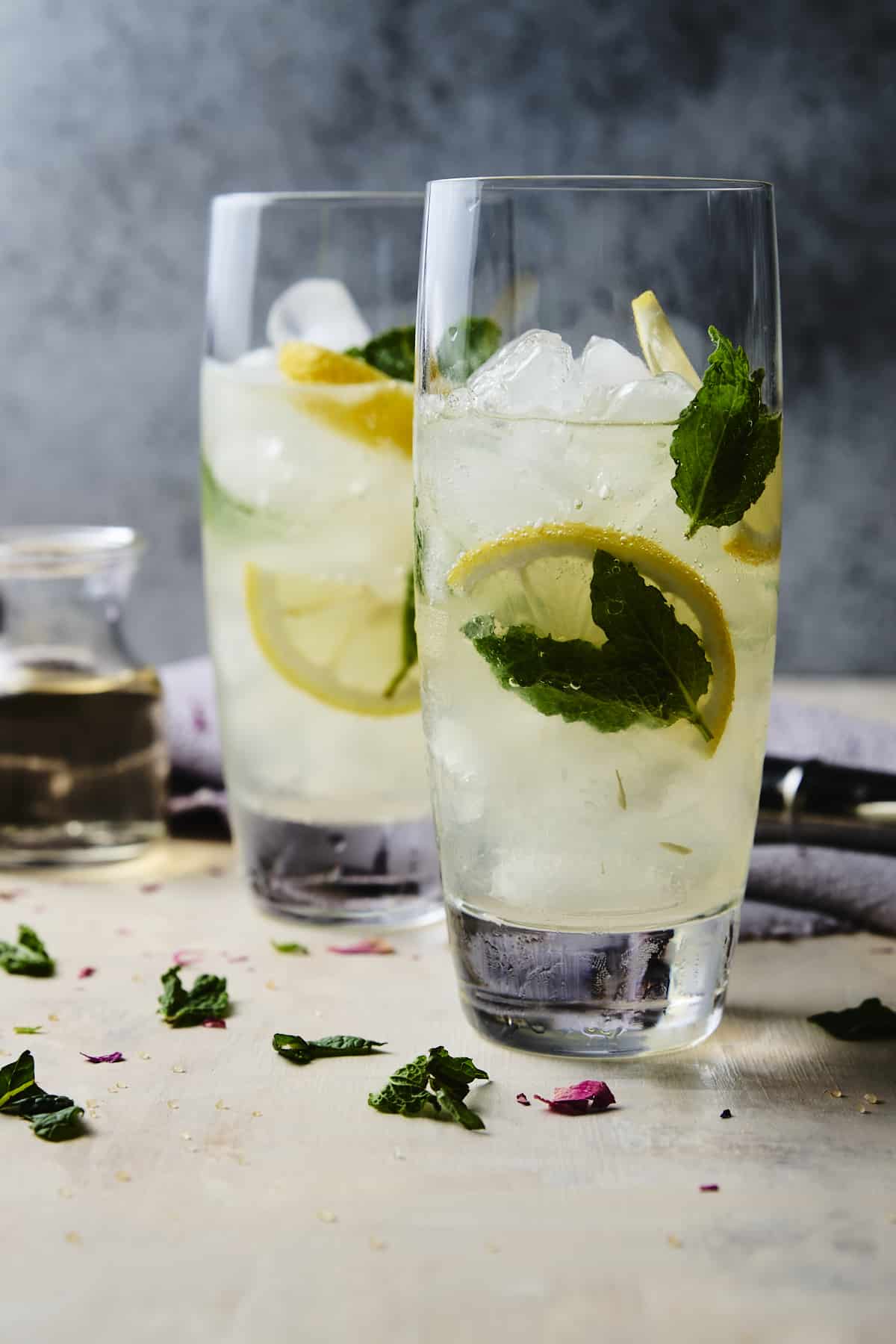 lemonade cocktail in a tall glass 