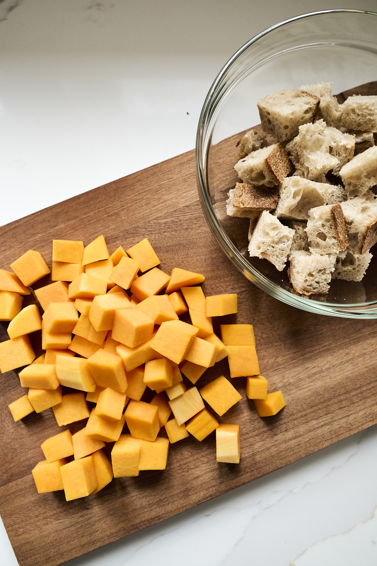 Chicken and butternut squash chopped