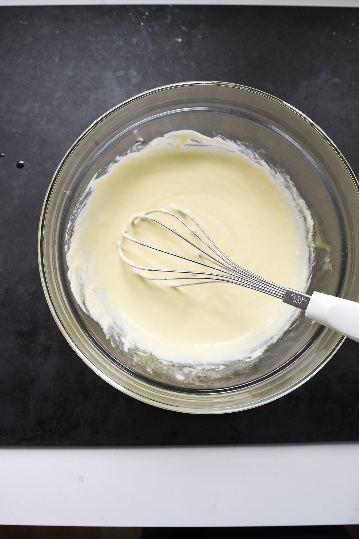 Ricotta cheese & egg yolks whisked together