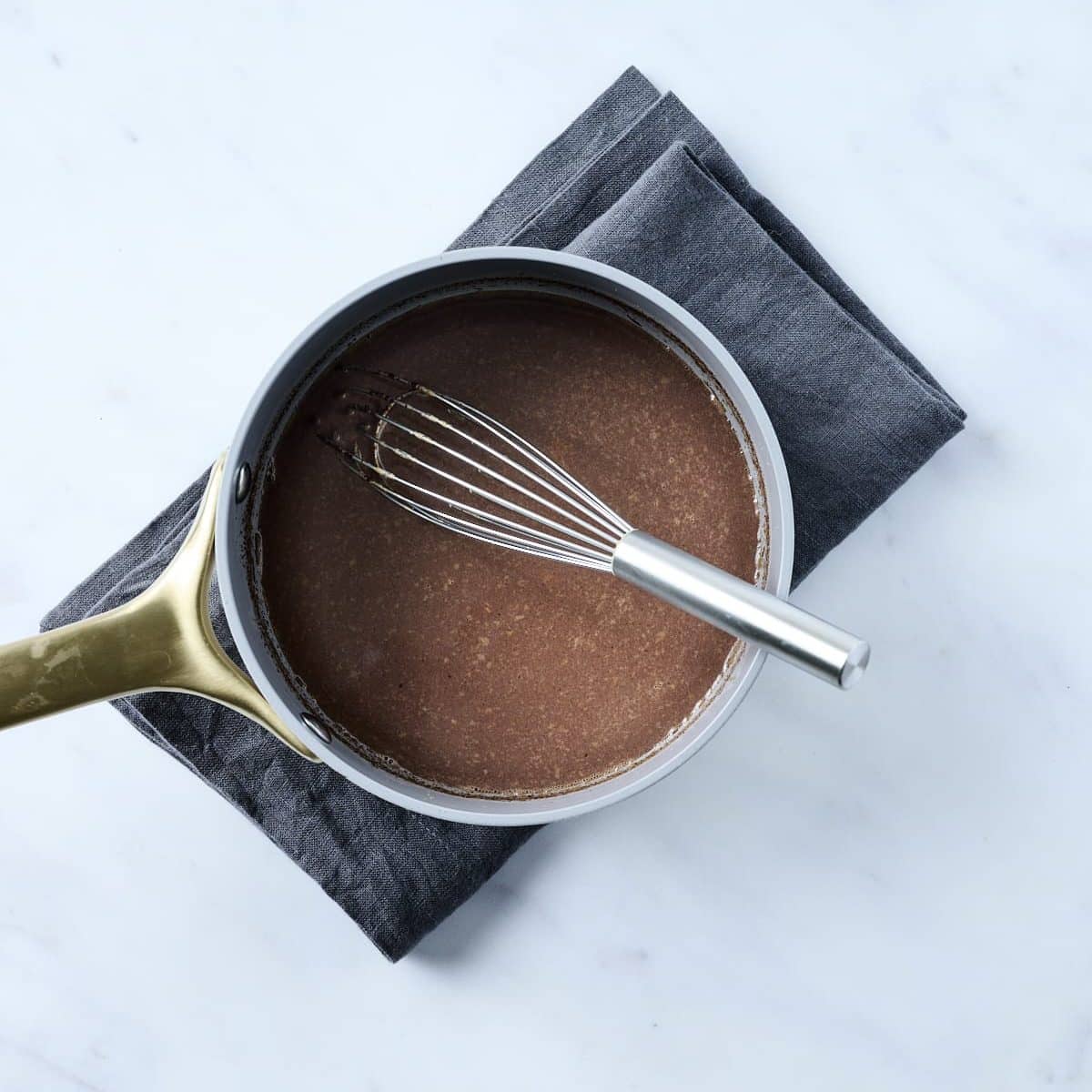 Chocolate melted in a milk mixture
