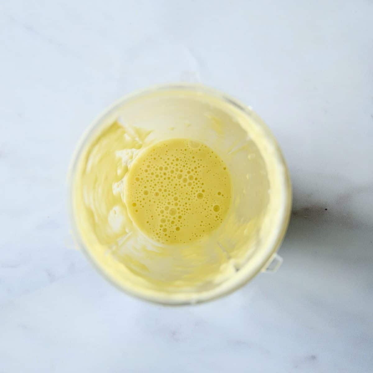 Cottage cheese pancake batter in a blender