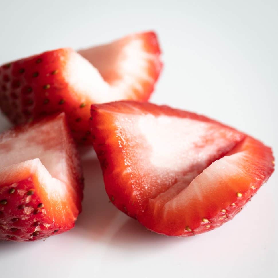 Strawberries with the center hollowed out